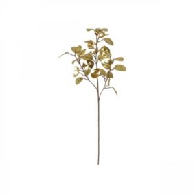 Tige d'eucalyptus artificielle dorée 70cm lot de 3