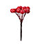Tige de baies rouges à piquer pour décoration Noël, L.10 cm