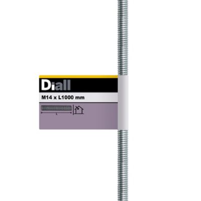 Tige filetée brillante zinguée diamètre 14 mm x 1 m