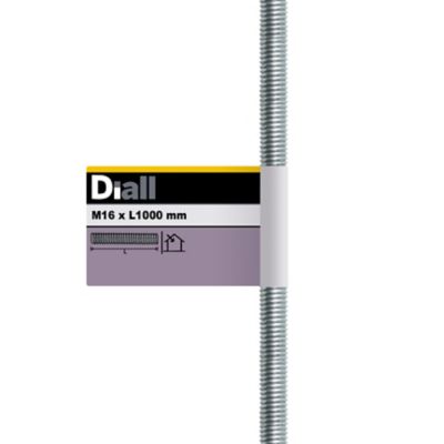 Tige filetée brillante zinguée diamètre 16 mm x 1 m