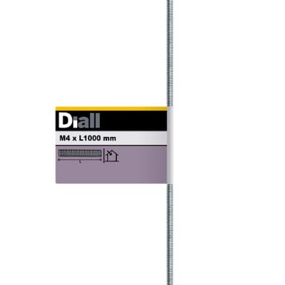 Tige filetée brillante zinguée diamètre 4 mm x 1 m