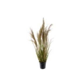 Tiges d'herbe artificielles avec plumes blanches 85 cm - Jardideco