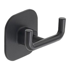 Timo Porte-Serviettes Mural Double En Acier Inoxydable Noir Mat