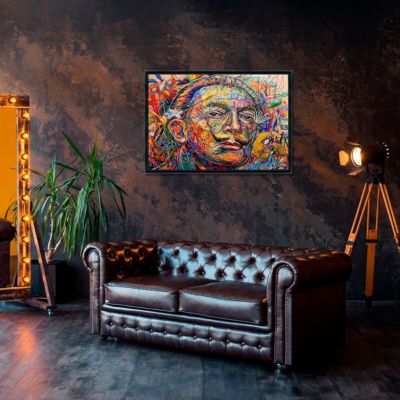 Tirage encadré sur verre synthétique dali à paris 90x60 cm Fabriqué en France