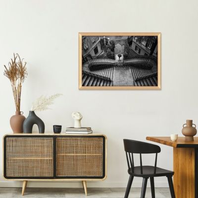 Tirage encadré sur verre synthétique scalinata poli 90x60 cm Fabriqué en France