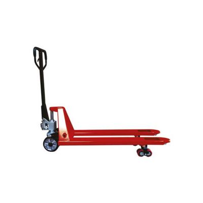 Tire palette manuel couleur rouge - Fourches 1150x540mm idéal palette Europe - Capacité 2500kg - Tous secteurs - AC25CBVROUGE