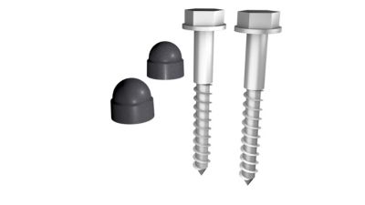 Tirefond Ø10 x 80 mm Prestio pour sol bois avec capuchon anthracite Kordo, lot de 2