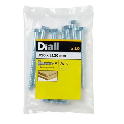 Tirefonds DIN 571 zingués 10x120 mm - 10 pièces
