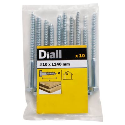 Tirefonds DIN 571 zingués 10x140 mm - 10 pièces