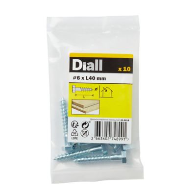 Tirefonds DIN 571 zingués 6x40 mm - 10 pièces