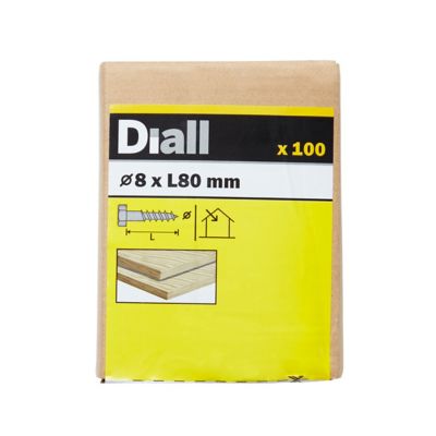 Tirefonds DIN 571 zingués 8x80 mm - 100 pièces