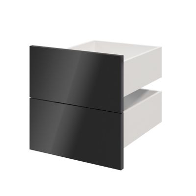 Tiroir anthracite brillant GoodHome Atomia H. 18,5 x L. 37,2 x P. 39 cm vendu par 2