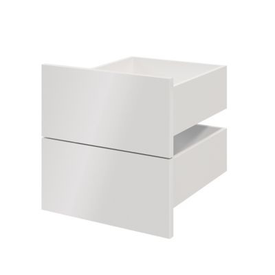 Tiroir blanc brillant GoodHome Atomia H. 18,5 x L. 37,2 x P. 39 cm vendu par 2