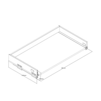 Tiroir de cuisine GoodHome Soto Anthracite l. 100 cm