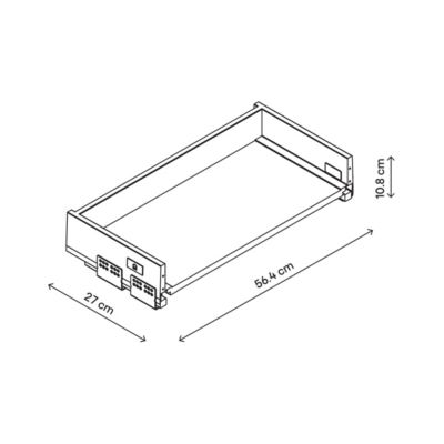 Tiroir de cuisine GoodHome Soto anthracite l. 60 x P. 27 cm