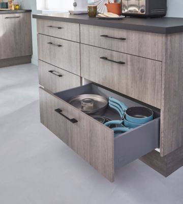 Tiroir de cuisine GoodHome Soto Anthracite l. 80 cm