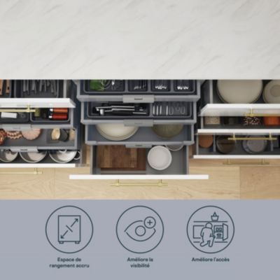 Tiroir de meuble de cuisine sous évier GoodHome Soto Anthracite