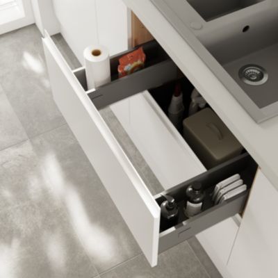 Tiroir de meuble de cuisine sous évier GoodHome Soto Anthracite