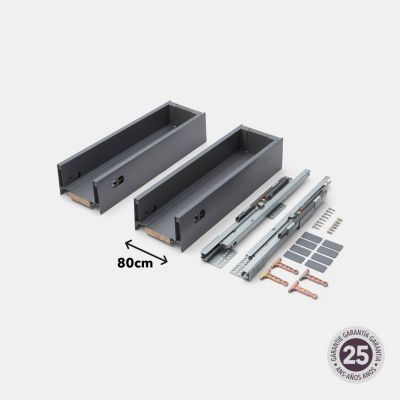 Tiroir de meuble de cuisine sous évier GoodHome Soto Anthracite