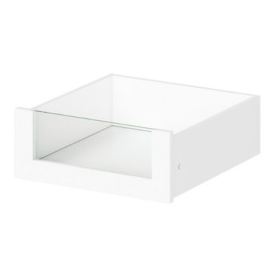 Tiroir intérieur avec façade verre blanc GoodHome Atomia H. 17 x L. 43,7 x P. 45 cm