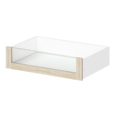 Tiroir intérieur avec façade verre chêne clair Atomia L. 75 cm x P. 45 cm GoodHome