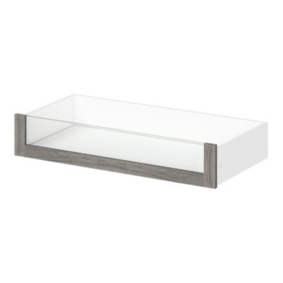 Tiroir intérieur avec façade verre chêne grisé Atomia L. 100 cm x P. 45 cm GoodHome
