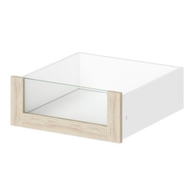 Tiroir intérieur avec façade verre effet chêne GoodHome Atomia H. 17 x L. 43,7 x P. 45 cm