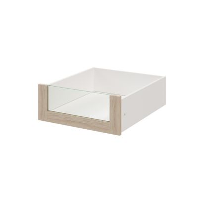 Tiroir intérieur avec façade verre effet chêne GoodHome Atomia H. 17 x L. 46,4 x P. 50 cm