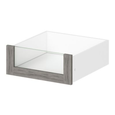 Tiroir intérieur avec façade verre effet chêne grisé GoodHome Atomia H. 17 x L. 43,7 x P. 45 cm