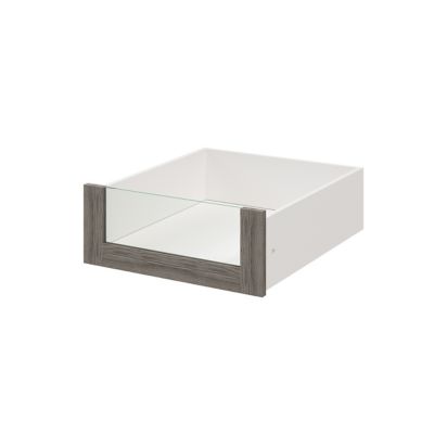 Tiroir intérieur avec façade verre effet chêne grisé GoodHome Atomia H. 17 x L. 46,4 x P. 50 cm