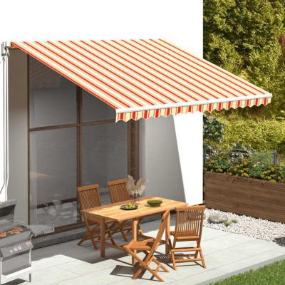 Tissu de remplacement pour auvent - vidaXL - Jaune et orange - 4x3 m - 100% polyester - Résistant aux UV