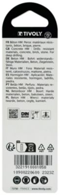 Tivoly - 1 Foret béton ProD 6 mm - Plaquette Carbure - Queue Cylindrique