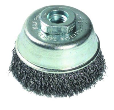 Tivoly - Brosse Coupe - Fil Acier Ondulé -D100mm - Alésage M14 - Pour Décapage du Métal