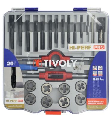 Tivoly - Coffret 29 pièces - 12 tarauds HSS STEAM GUN DIN352 - 12 ...