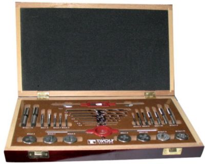 Tivoly - Coffret 30 pièces - 7 jeux de tarauds HSS DIN352 - 7 filières HSS M3 à  M12 - 1 tourne à  gauche N 1,5