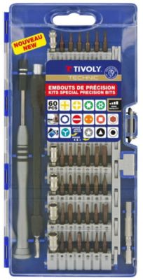 Tivoly - Coffret d'Embouts de Vissage de Précision et Accessoires 60 Pièces