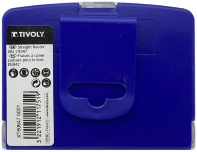 Tivoly - Coffret de 5 Fraises de défonceuse droite à  rainurerD4 à  12mm. QueueD8mm