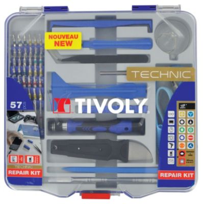 Tivoly - Coffret de 57pcs Ouverture/Réparation de Smartphone/Appareils Electriques/Electroniques