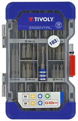 Tivoly - Coffret Ranger 103 pcs embouts de vissage courts et longs