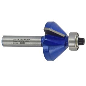 Tivoly - Fraise de Défonceuse à  Chanfreiner -D45mm - Lame en Carbure - TigeD8mm - Pour Travail du Bois