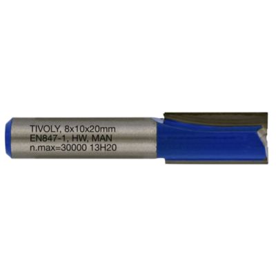 Tivoly - Fraise de Défonceuse à  Rainurer Droit -D10mm - 2 Lames en Carbure - TigeD8mm - Pour Travail du Bois