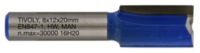 Tivoly - Fraise de Défonceuse à  Rainurer Droit -D12mm - 2 Lames en Carbure - TigeD8mm - Pour Travail du Bois