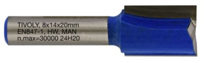 Tivoly - Fraise de Défonceuse à  Rainurer Droit -D14mm - 2 Lames en Carbure - TigeD8mm - Pour Travail du Bois