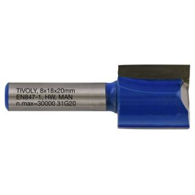 Tivoly - Fraise de Défonceuse à  Rainurer Droit -D18mm - 2 Lames en Carbure - TigeD8mm - Pour Travail du Bois