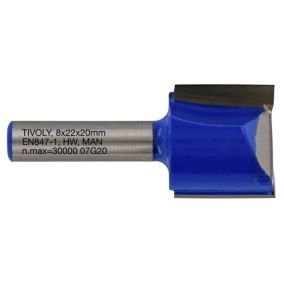 Tivoly - Fraise de Défonceuse à  Rainurer Droit -D22mm - 2 Lames en Carbure - TigeD8mm - Pour Travail du Bois