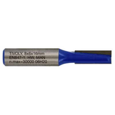 Tivoly - Fraise de Défonceuse à  Rainurer Droit -D6mm - 2 Lames en Carbure - TigeD8mm - Pour Travail du Bois