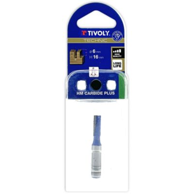 Tivoly - Fraise de Défonceuse à  Rainurer Droit -D6mm - 2 Lames en Carbure - TigeD8mm - Pour Travail du Bois