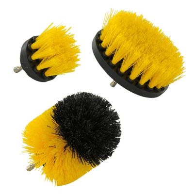 Tivoly - Lot de Brosses Polypropylène Plates & Ronde - Fil Souple - Nettoyage Facile Tous Matériaux sans Rayures - pour Perceuse