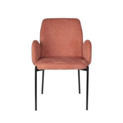 Tjarda - Lot de 2 fauteuils de table en tissu et métal - Terracotta