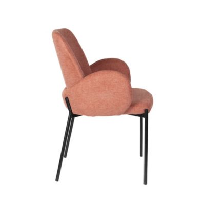 Tjarda - Lot de 2 fauteuils de table en tissu et métal - Terracotta
